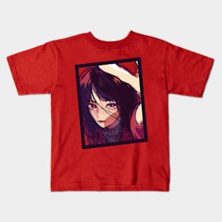 Sun Kissed Anime Portrait Tilted Frame Pop Graphic Illustration Tee Kids T-Shirt